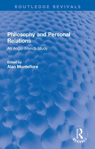 Philosophy and Personal Relations: An Anglo-French Study