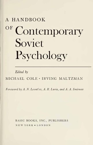 A Handbook of Contemporany Soviet Psychology