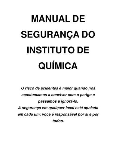 Manual de segurança do instituto de química