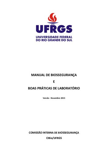 Manual de biossegurança e boas práticas de laboratório