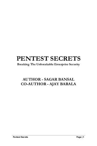 Pentest Secrets: breaking the unbreakable Enterprise Security