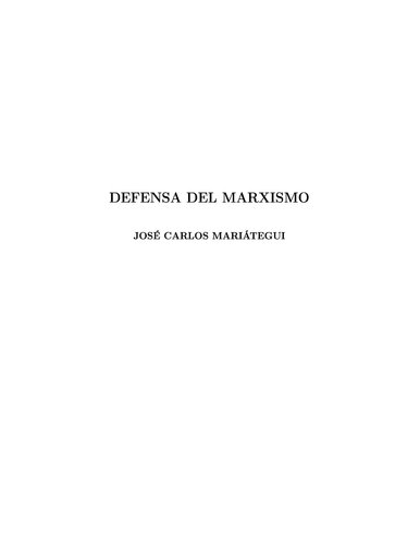 Defensa del marxismo