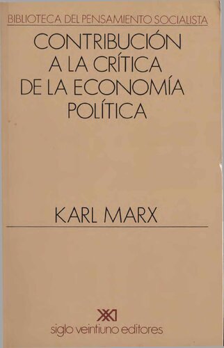 Contribución a la crítica de la economía política