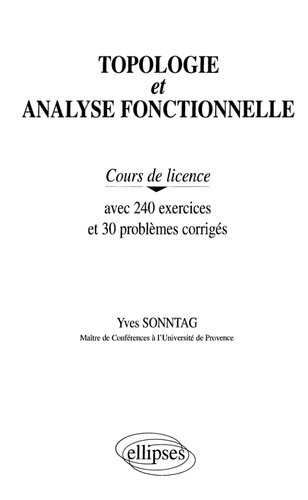 Topologie et analyse fonctionnelle