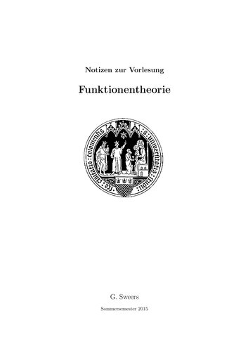 Funktionentheorie - Vorlesungsmitschrift