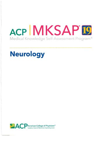 MKSAP 19: medical knowledge self-assessment program. Neurology