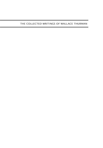 The Collected Writings of Wallace Thurman: A Harlem Renaissance Reader