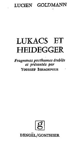 Lukács et Heidegger