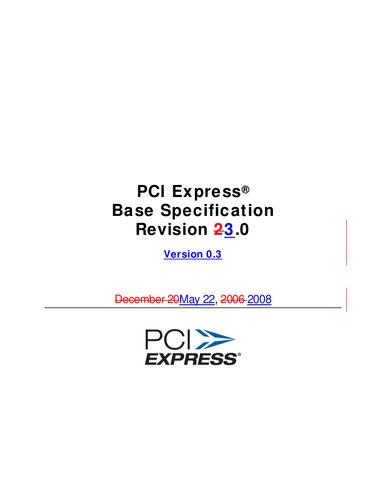 PCI Express Base Specification, Revision 3.0, Version 0.3 (Change Bar)