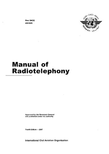 ICAO DOC. 9432 Manual of Radiotelephony