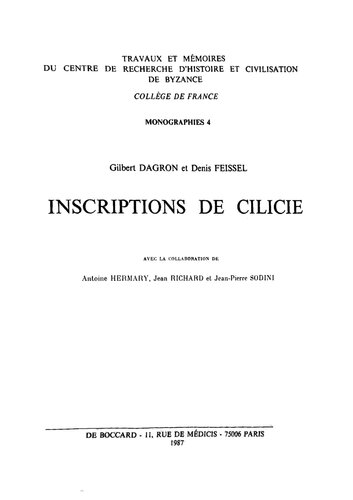 Inscriptions de Cilicie