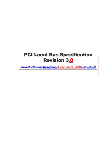 PCI Local Bus Specification, Revision 3.0 (Change Bar)