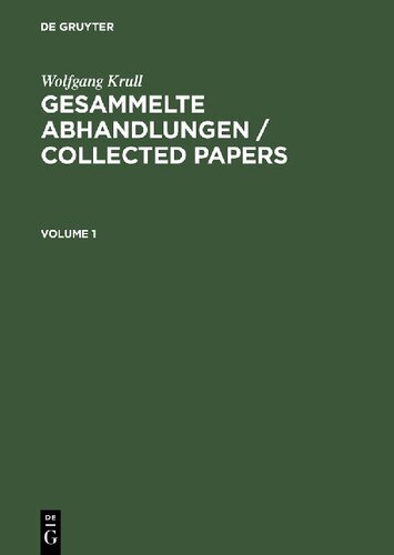 Gesammelte Abhandlungen / Collected Papers