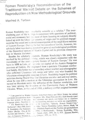 Roman Rosdolsky’s Reconsideration of the Traditional Marxist Debate on the Schemes of Reproduction on New Methodological Grounds