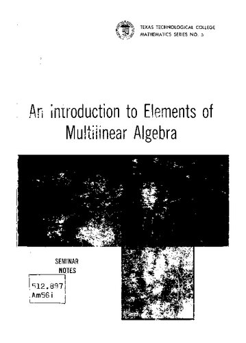 An Introduction to Elements of Multilinear Algebra