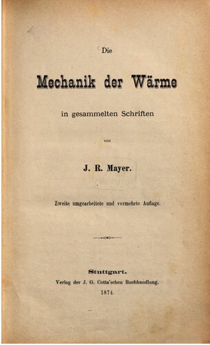 Die Mechanik der Wärme in gesammelten Schriften