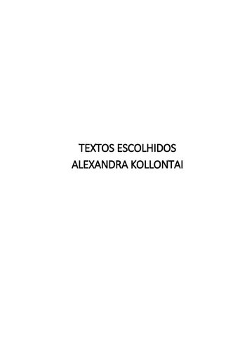 Textos escolhidos - Alexandra Kollontai