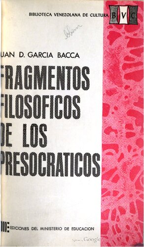 Fragmentos filosóficos de los presocráticos