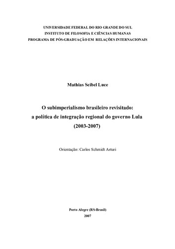 O Subimperialismo Brasileiro Revisitado