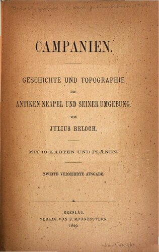 Campanien : Geschichte und Topographie des antiken Neapel und seiner Umgebung