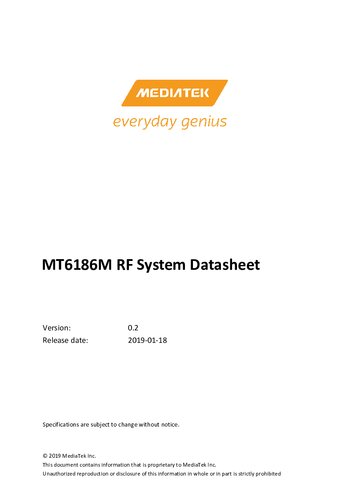 MT6186M RF System Datasheet