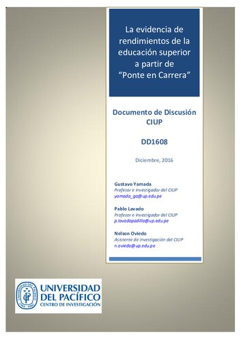 La evidencia de rendimientos de la educación superior a partir de “Ponte en Carrera”