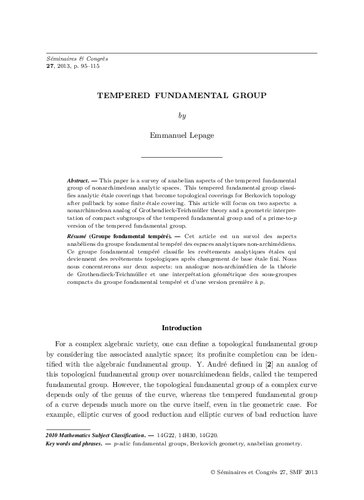 Tempered fundamental group