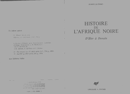 Histoire de l' Afrique Noire: D'Hier a Demain