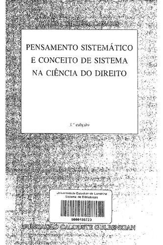 Pensamento sistemático e conceito de sistema na ciência do direito