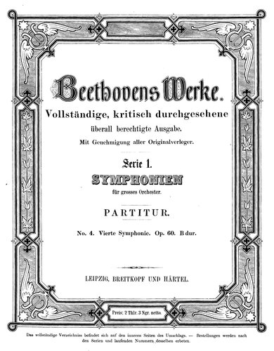 Vierte Sinfonie op. 60 B-Dur : Partitur