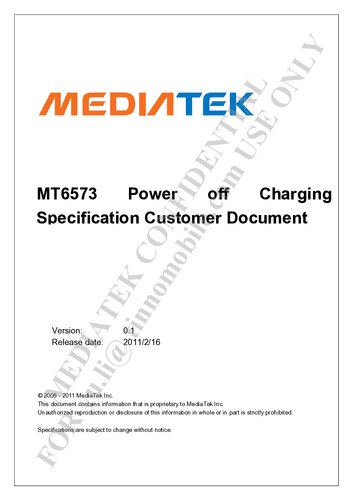 MT6573 Power off Charging Specification Customer Document