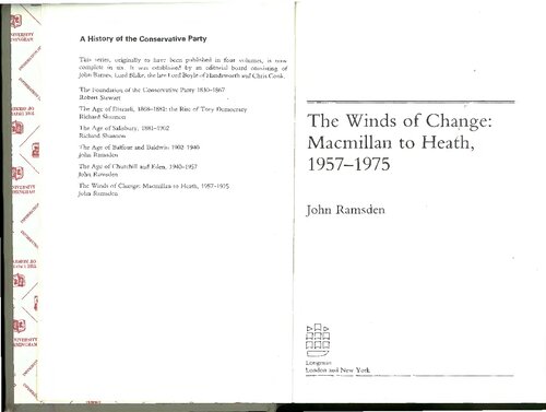 The Winds of Change: Macmillan to Heath 1957-75