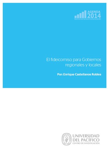 El fideicomiso para Gobiernos regionales y locales