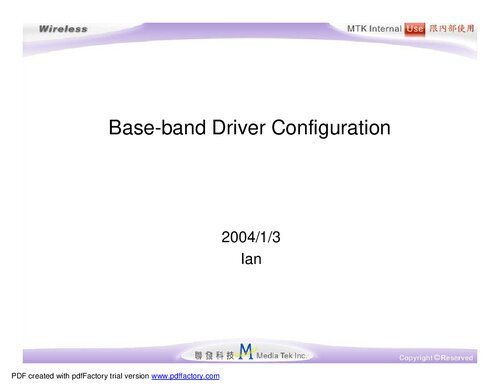 MT62xx Base-band Driver Configuration