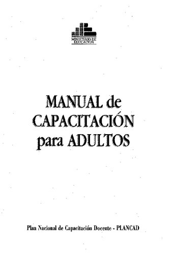 Manual de capacitación para adultos del Plan Nacional de Capacitación Docente (PLANCAD)