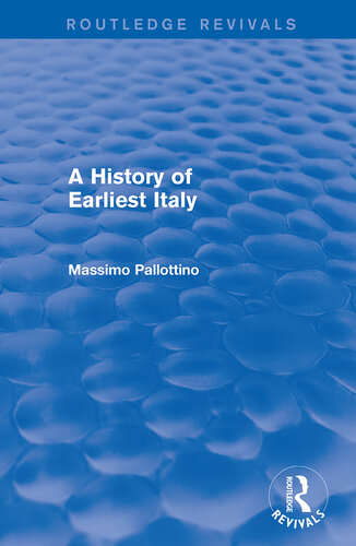 A History of Earliest Italy (Routledge Revivals)