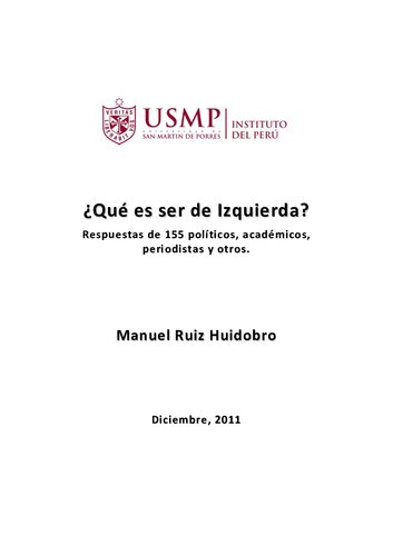 ¿Qué es ser de Izquierda? Respuestas de 155 políticos, académicos, periodistas y otros