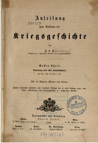 Anleitung zum Studium der Kriegsgeschichte