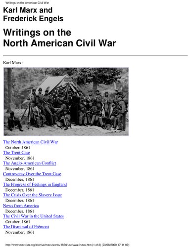 Writings on the North American Civil War