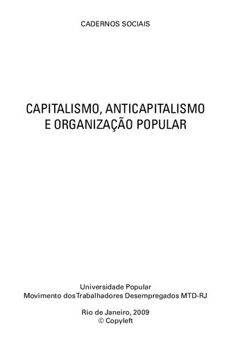 Capitalismo, anticapitalismo e organização popular