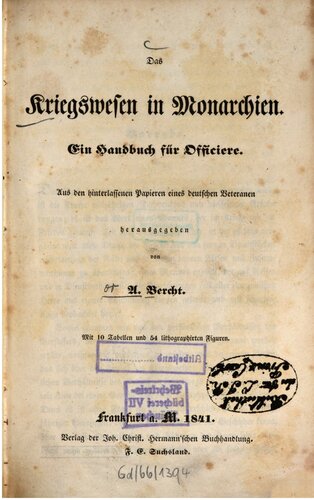 Das Kriegswesen i Monarchien : Ein Handbuch für Offiziere