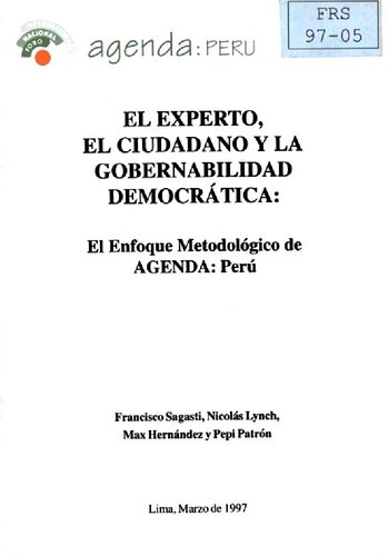 El experto, el ciudadano y la gobernabilidad democrática: El enfoque metodológico de AGENDA Perú