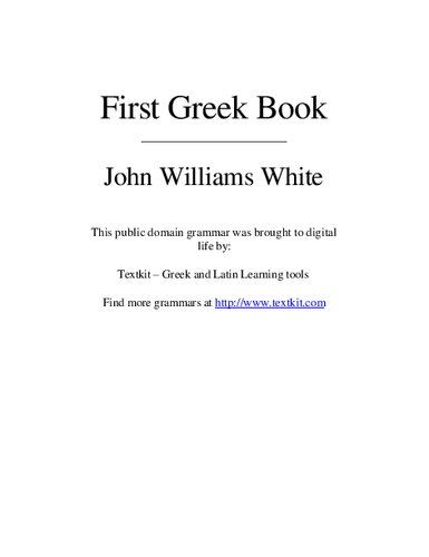 The First Greek Book