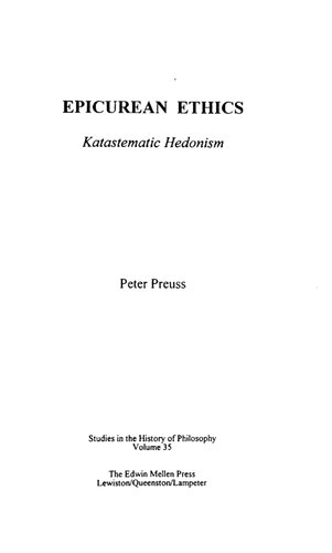 Epicurean ethics : katastematic hedonism