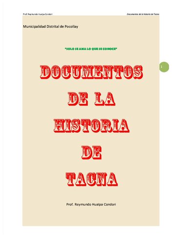 Documentos de la historia de Tacna