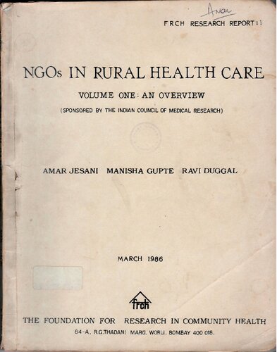 NGOs in Rural Health Care. Vol. 1 - Overview