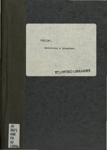 Estatutos e programa. Partido FRELIMO. 5º Congresso