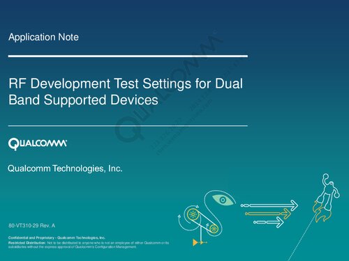 RF Development Test Settings for Dual Band Supported Devices