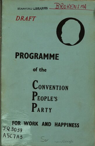 Draft programme of the Convention People’s Party for work and happiness