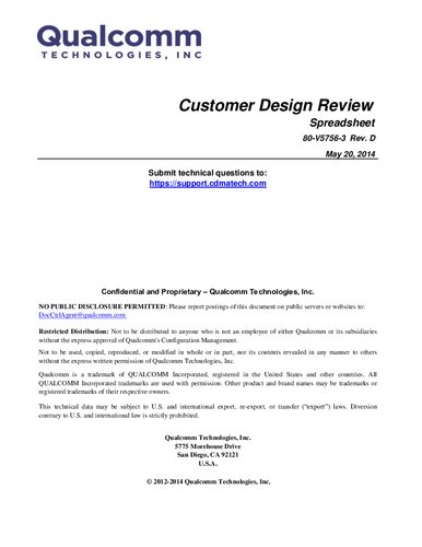 Customer Design Review Spreadsheet